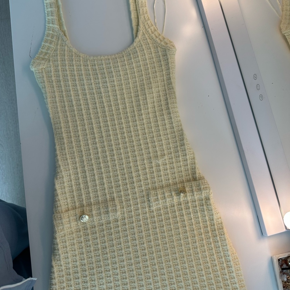 Zara Ivory Textured Knit Top